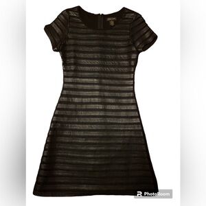 LEATHER MIDI STRIPPED DRESS WOMEN SIZE XS
